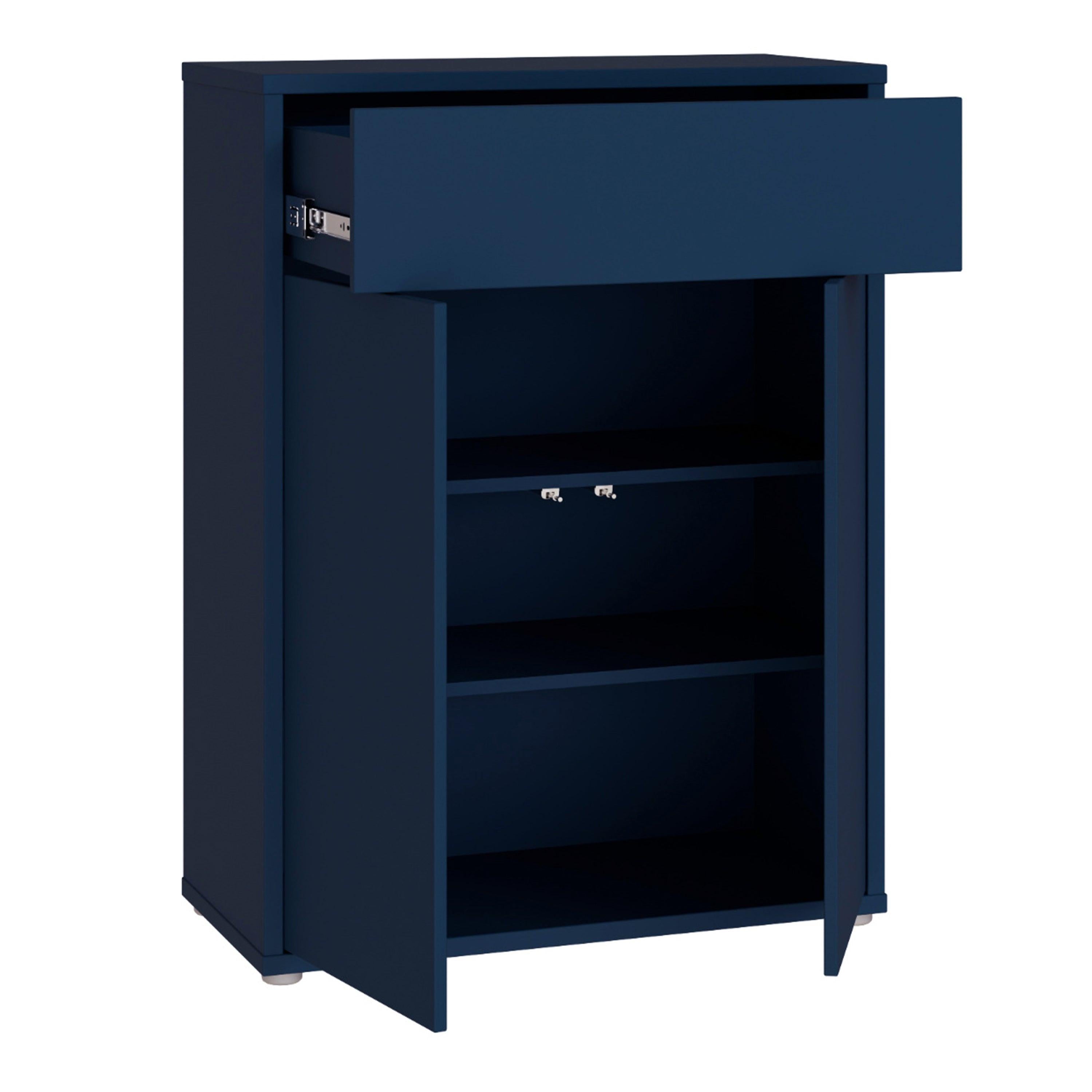 Alice Springs Compact Shoe Cabinet with 2 Doors Push-to-Open & 1 Drawer Push-to-Open in Night Blue - image 4