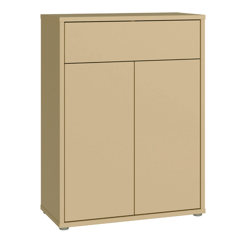 Alice Springs Compact Shoe Cabinet with 2 Doors Push-to-Open & 1 Drawer Push-to-Open in Butter Yellow