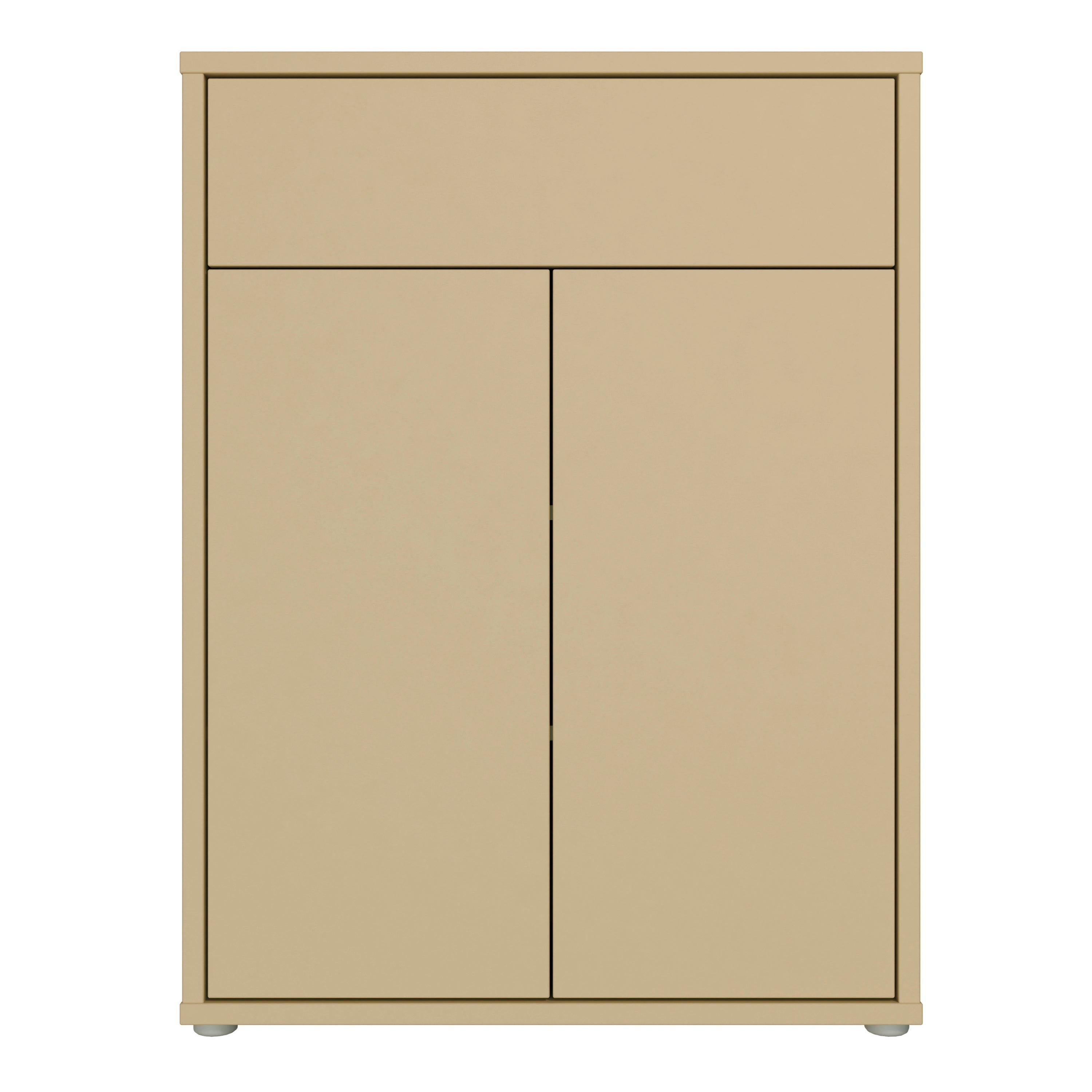 Alice Springs Compact Shoe Cabinet with 2 Doors Push-to-Open & 1 Drawer Push-to-Open in Butter Yellow - image 2