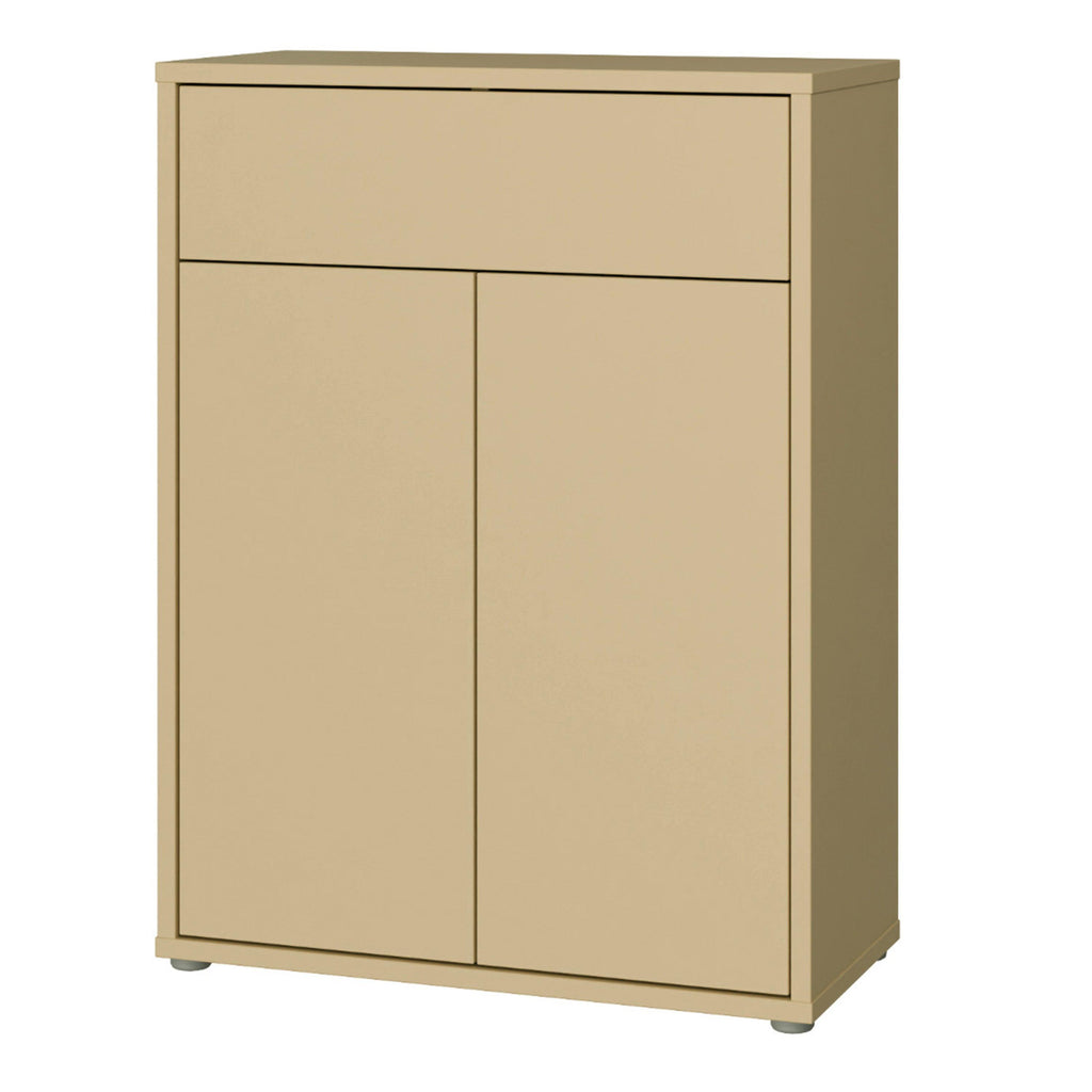 Alice Springs Compact Shoe Cabinet with 2 Doors Push-to-Open & 1 Drawer Push-to-Open in Butter Yellow - image 3