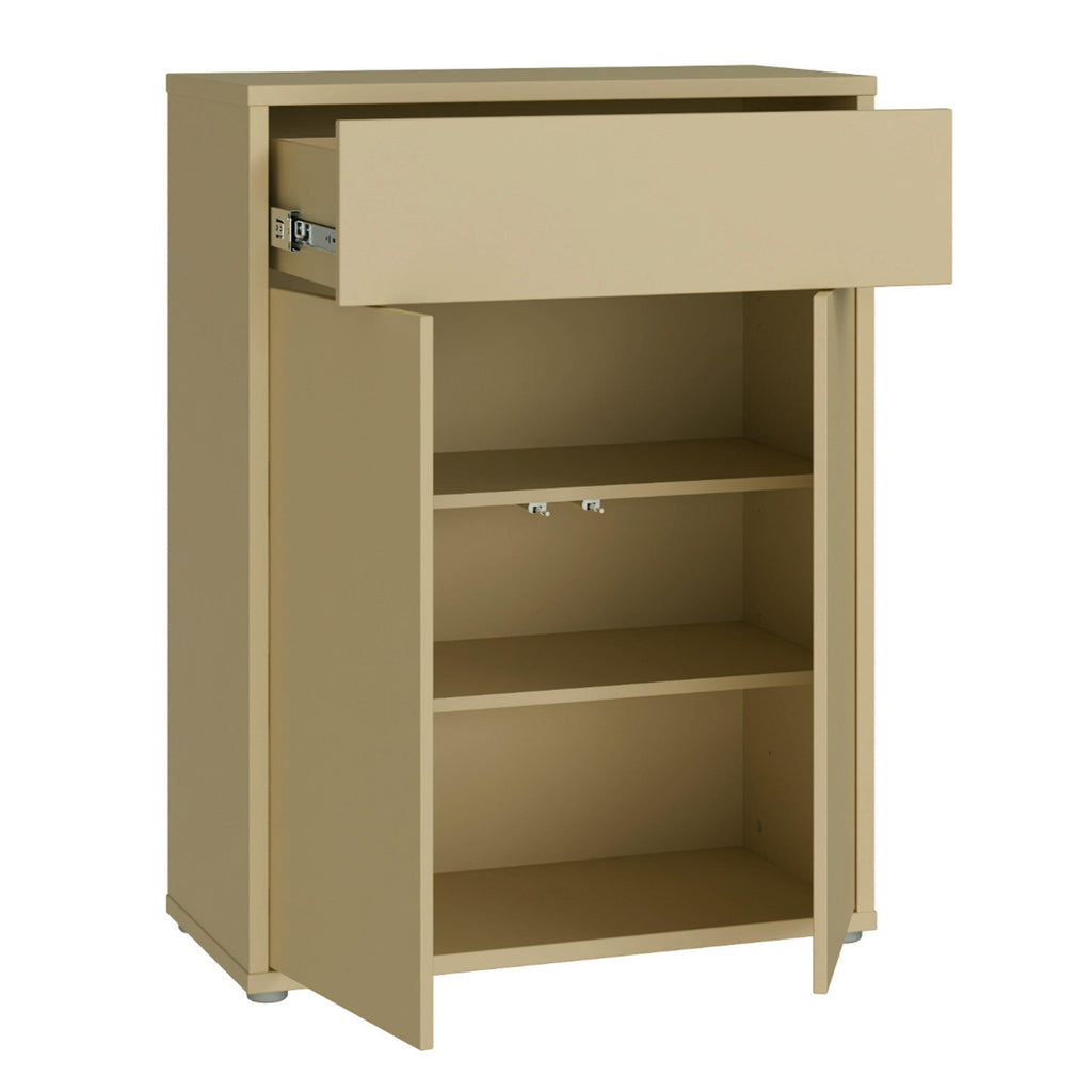 Alice Springs Compact Shoe Cabinet with 2 Doors Push-to-Open & 1 Drawer Push-to-Open in Butter Yellow - image 4