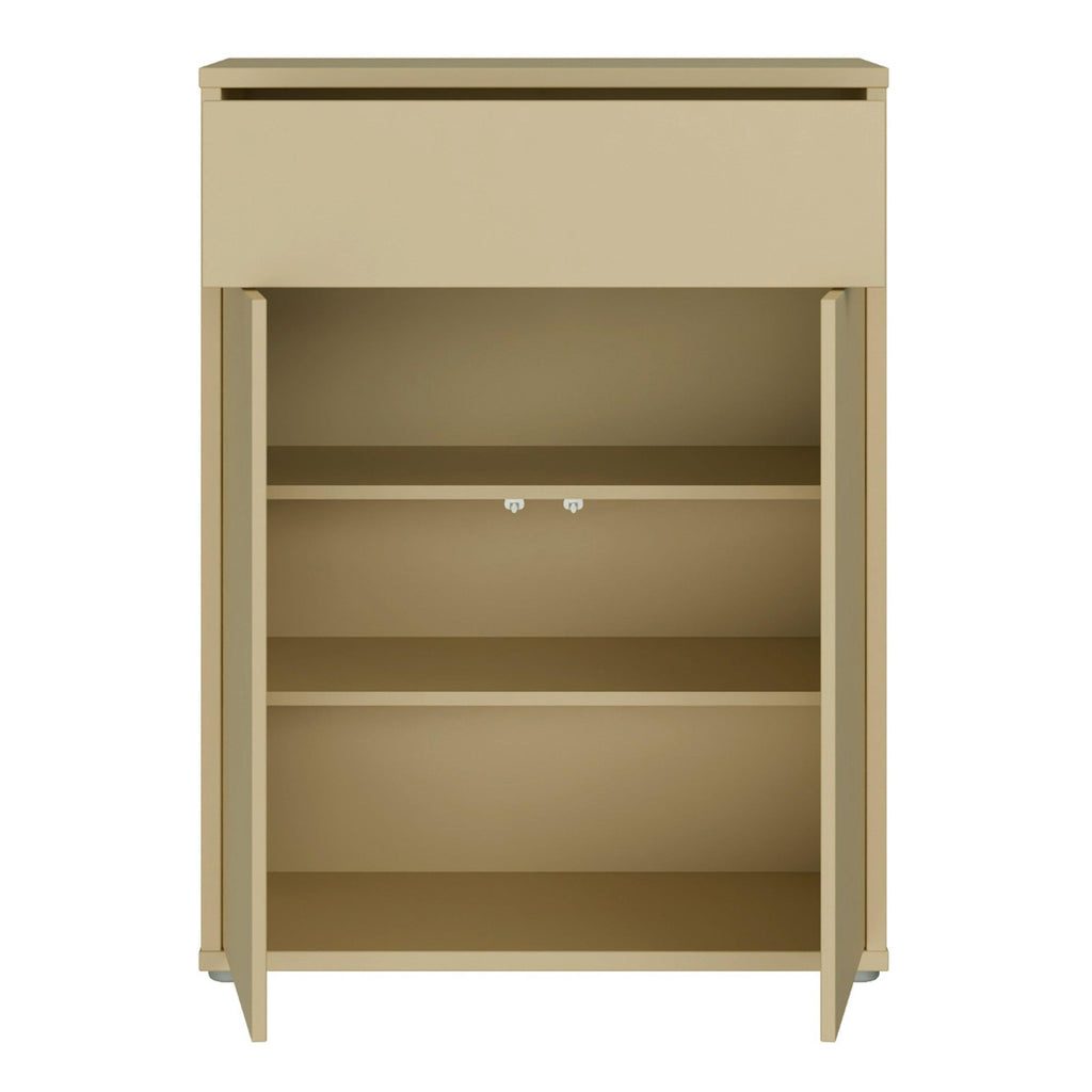 Alice Springs Compact Shoe Cabinet with 2 Doors Push-to-Open & 1 Drawer Push-to-Open in Butter Yellow - image 5
