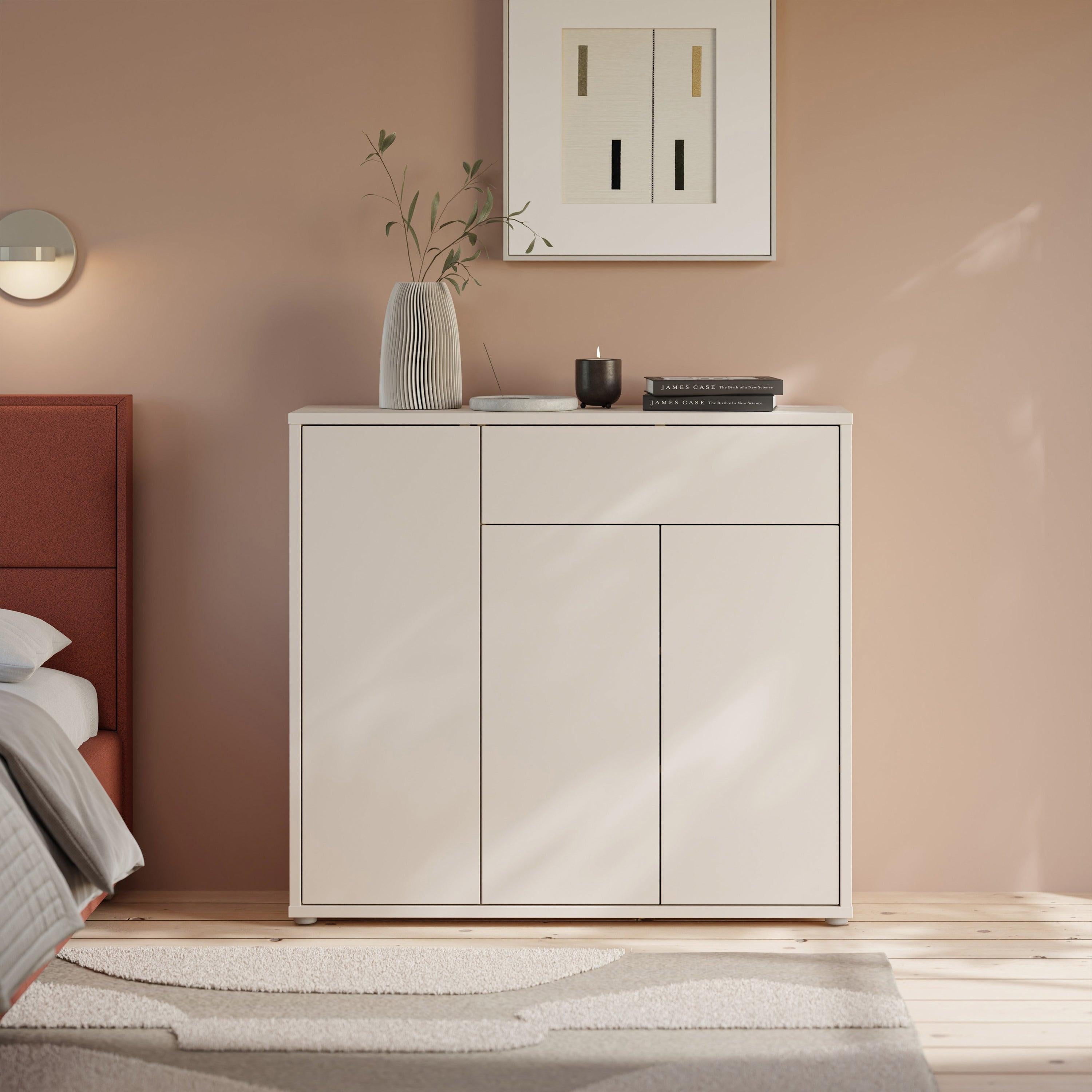 Alice Springs Shoe Cabinet with 3 Doors Push-to-Open & 1 Drawer Push-to-Open in Sand - image 7