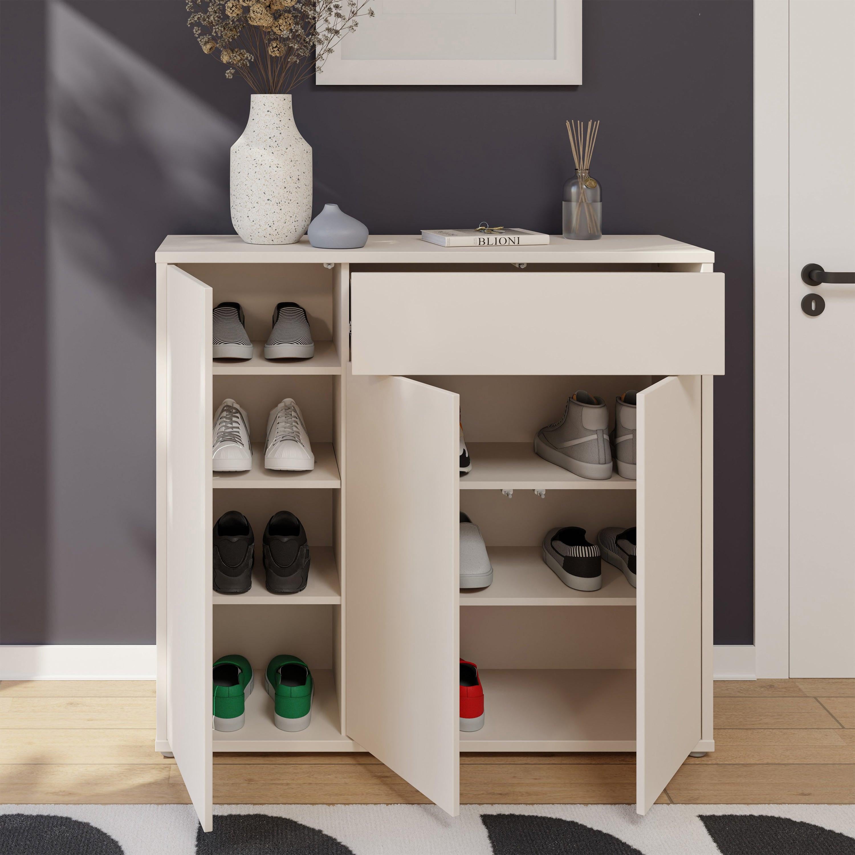 Alice Springs Shoe Cabinet with 3 Doors Push-to-Open & 1 Drawer Push-to-Open in Sand - image 10