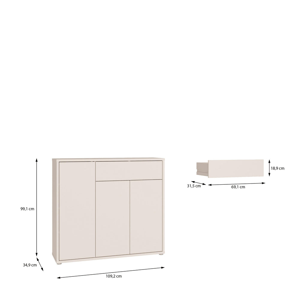 Alice Springs Sideboard with 3 Doors Push-to-Open & 1 Drawer Push-to-Open in Sand - image 9