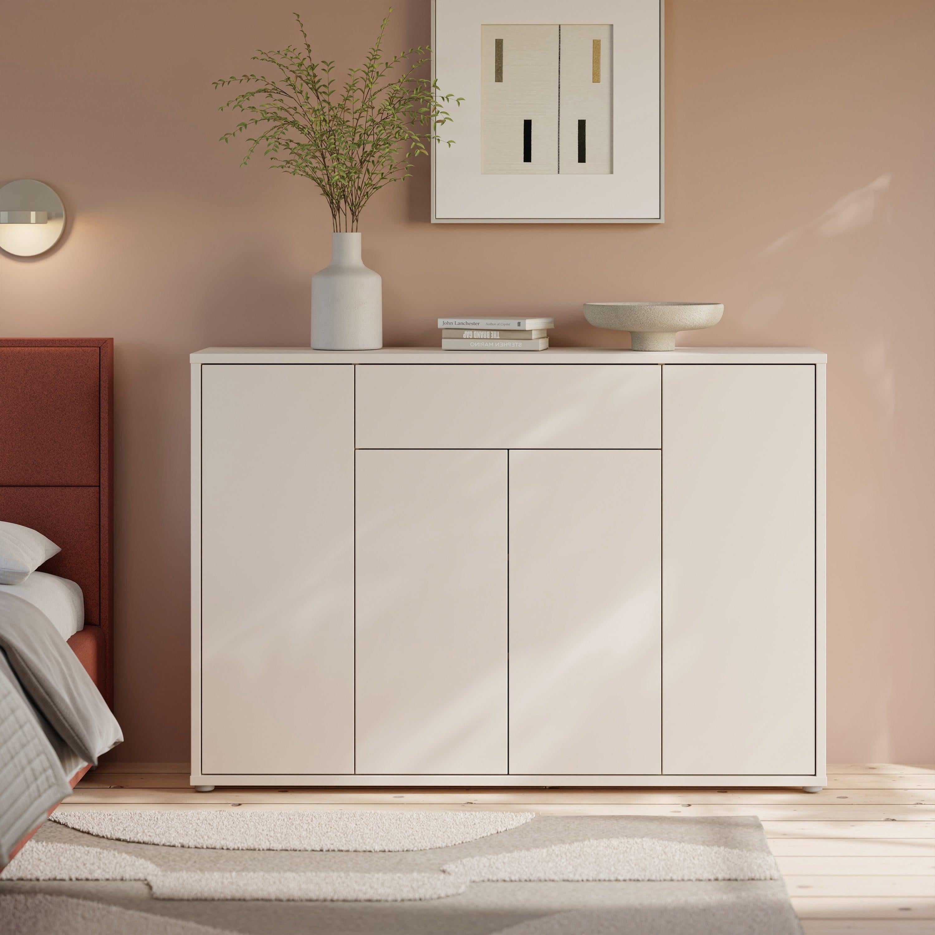 Alice Springs Shoe Cabinet with 4 Doors Push-to-Open & 1 Drawer Push-to-Open in Sand - image 7