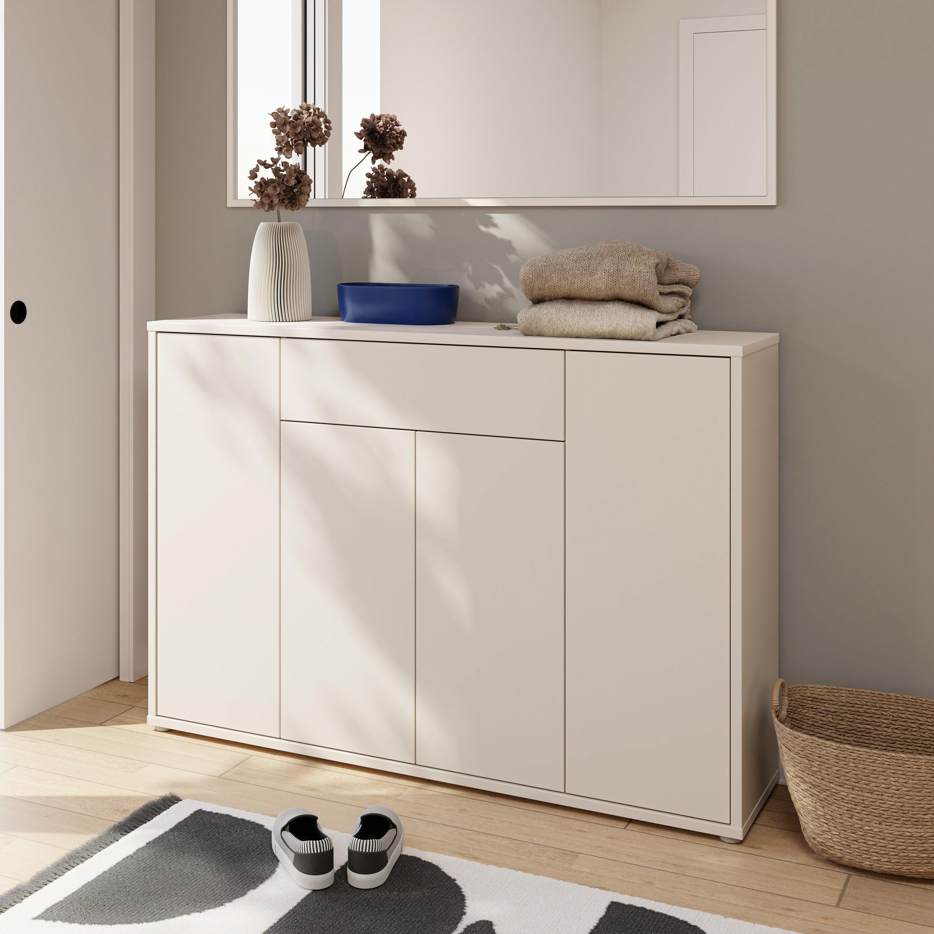 Alice Springs Shoe Cabinet with 4 Doors Push-to-Open & 1 Drawer Push-to-Open in Sand - image 9