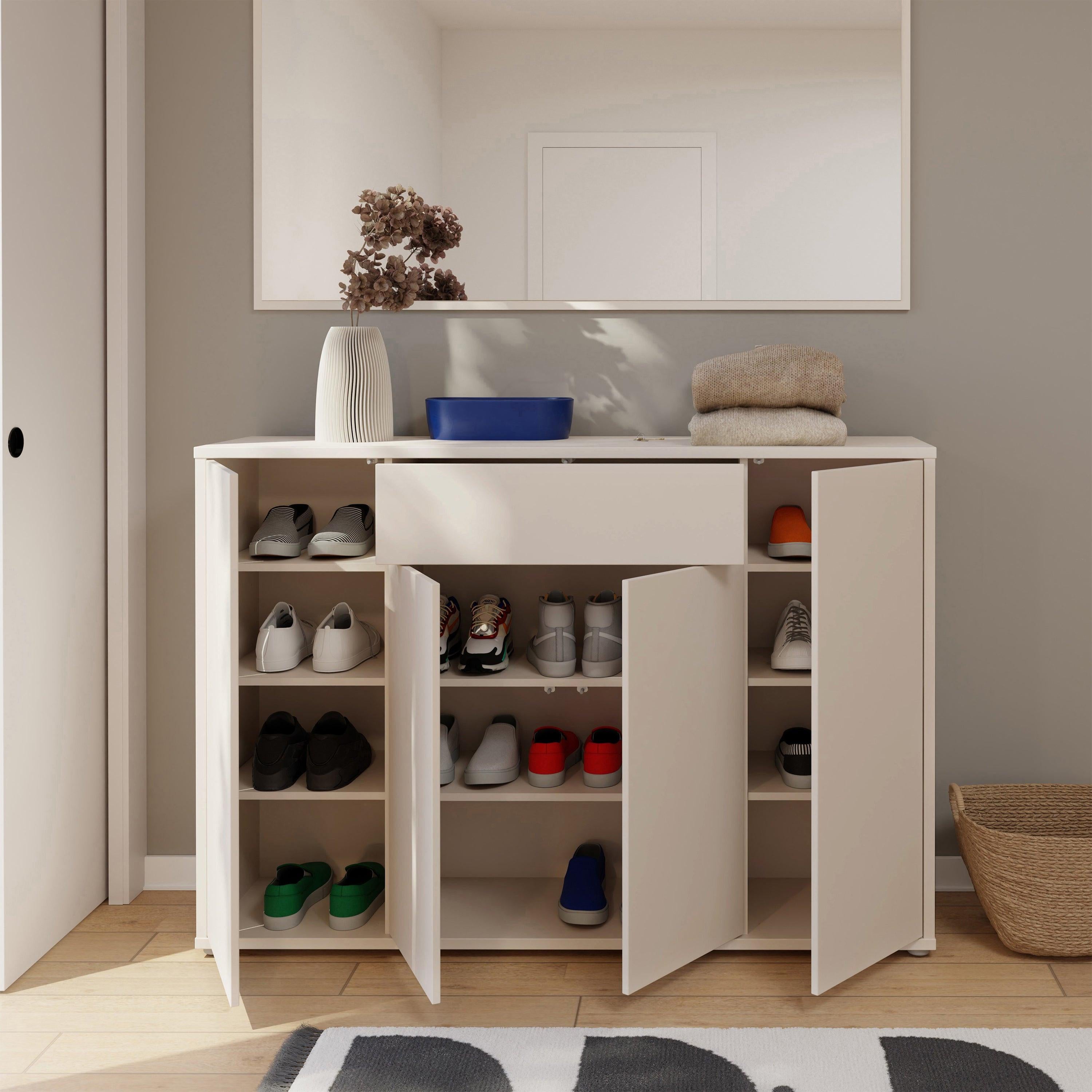Alice Springs Shoe Cabinet with 4 Doors Push-to-Open & 1 Drawer Push-to-Open in Sand - image 10