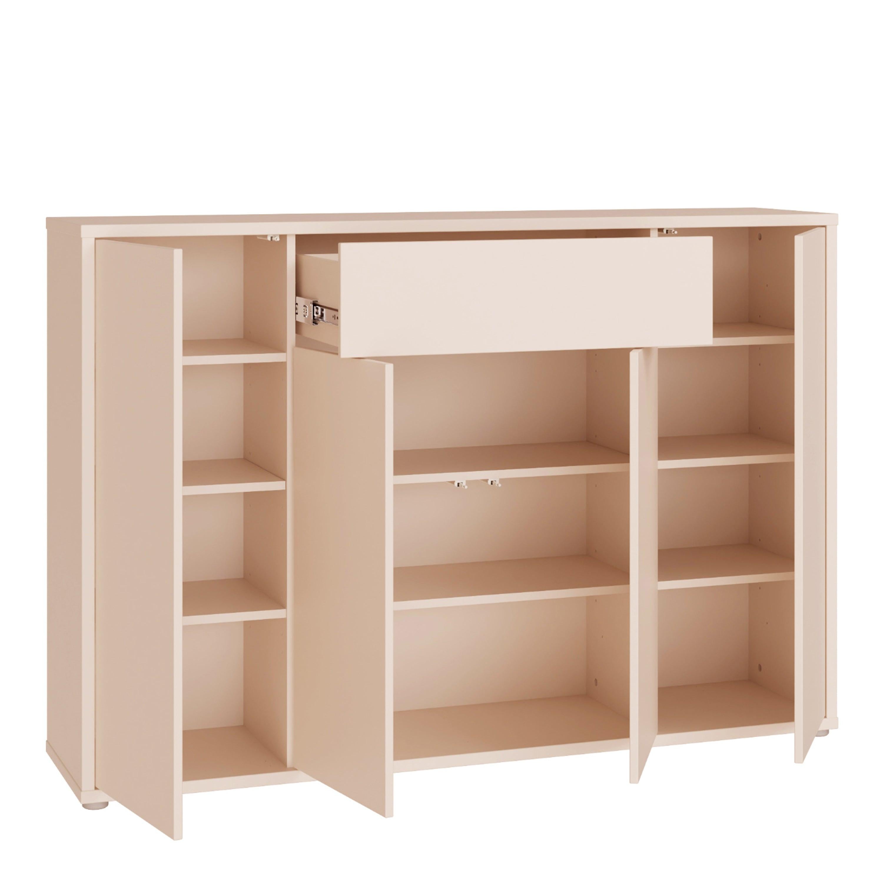 Alice Springs Sideboard with 4 Doors Push-to-Open & 1 Centralised Drawer Push-to-Open in Sand - image 4