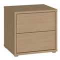 Alice Springs Low Bedside Cabinet with 2 Drawers Push-to-Open in Elegancia Oak