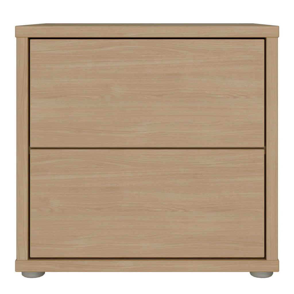 Alice Springs Low Bedside Cabinet with 2 Drawers Push-to-Open in Elegancia Oak - image 2