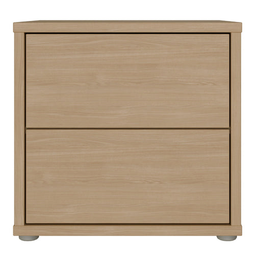 Alice Springs Low Bedside Cabinet with 2 Drawers Push-to-Open in Elegancia Oak - image 2