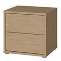 Alice Springs Low Bedside Cabinet with 2 Drawers Push-to-Open in Elegancia Oak - image 3