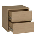 Alice Springs Low Bedside Cabinet with 2 Drawers Push-to-Open in Elegancia Oak - image 4
