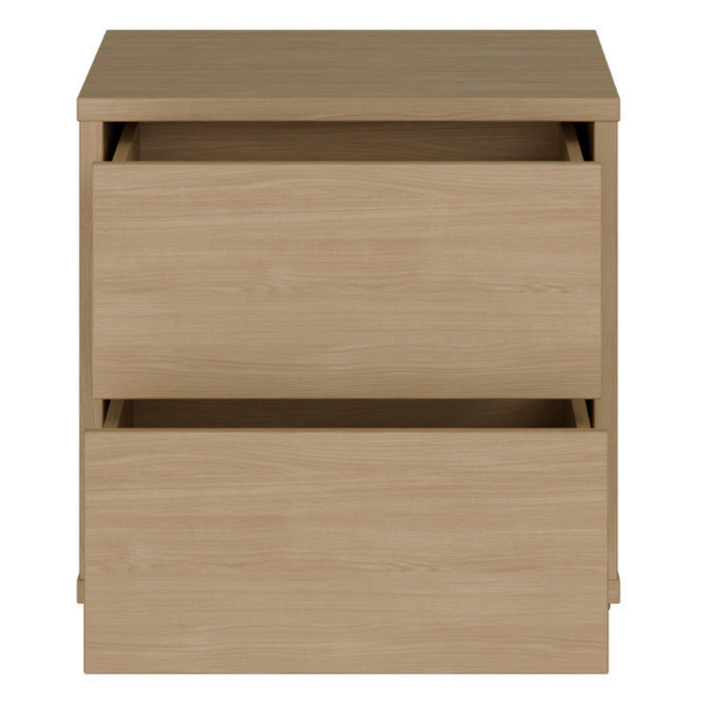 Alice Springs Low Bedside Cabinet with 2 Drawers Push-to-Open in Elegancia Oak - image 5