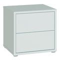 Alice Springs Low Bedside Cabinet with 2 Drawers Push-to-Open in Light Grey