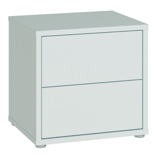Alice Springs Low Bedside Cabinet with 2 Drawers Push-to-Open in Light Grey