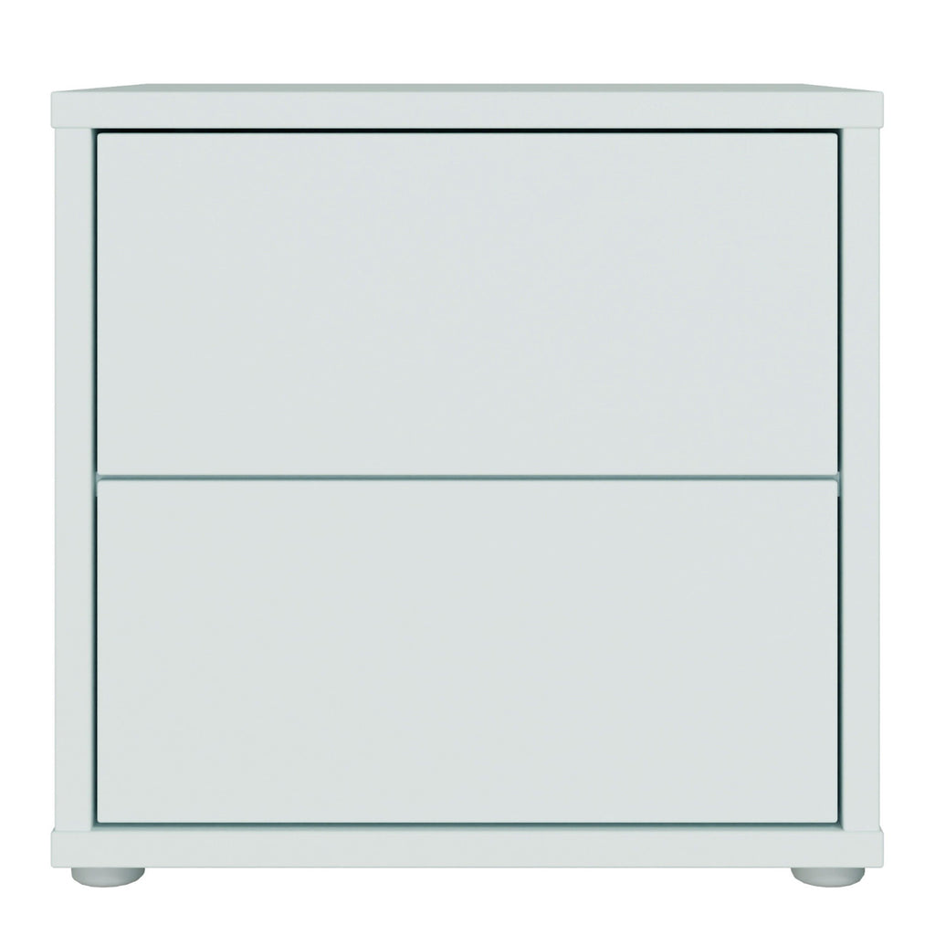 Alice Springs Low Bedside Cabinet with 2 Drawers Push-to-Open in Light Grey - image 2