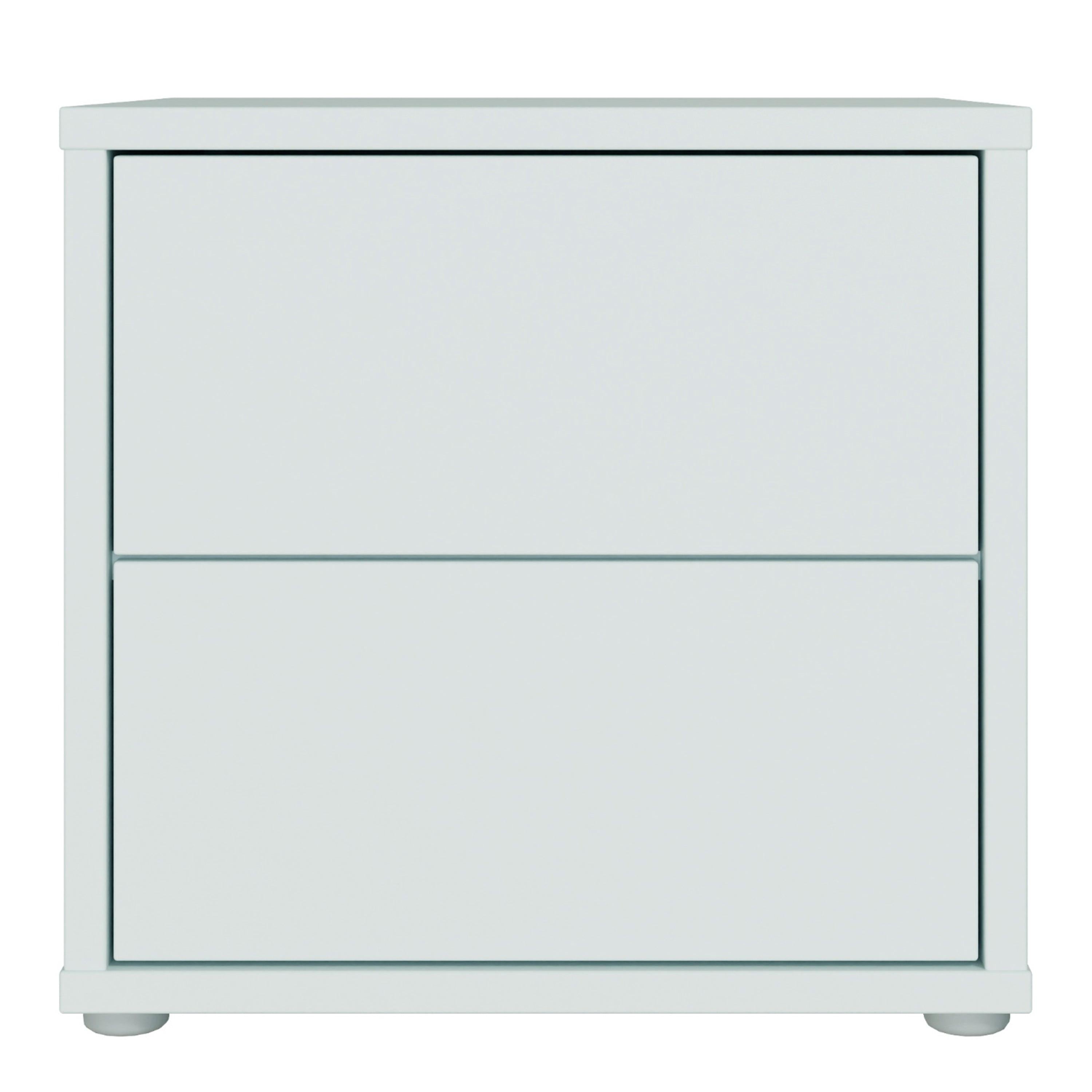 Alice Springs Low Bedside Cabinet with 2 Drawers Push-to-Open in Light Grey - image 2