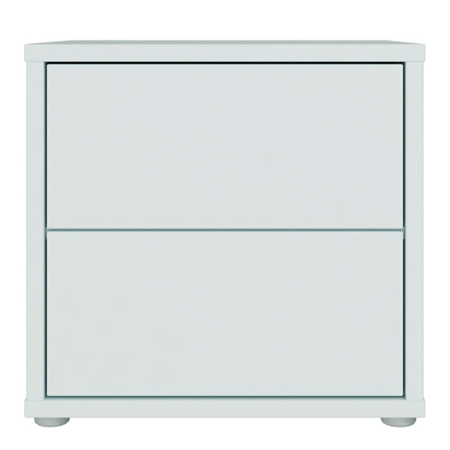 Alice Springs Low Bedside Cabinet with 2 Drawers Push-to-Open in Light Grey - image 2