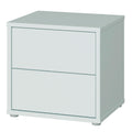 Alice Springs Low Bedside Cabinet with 2 Drawers Push-to-Open in Light Grey - image 3