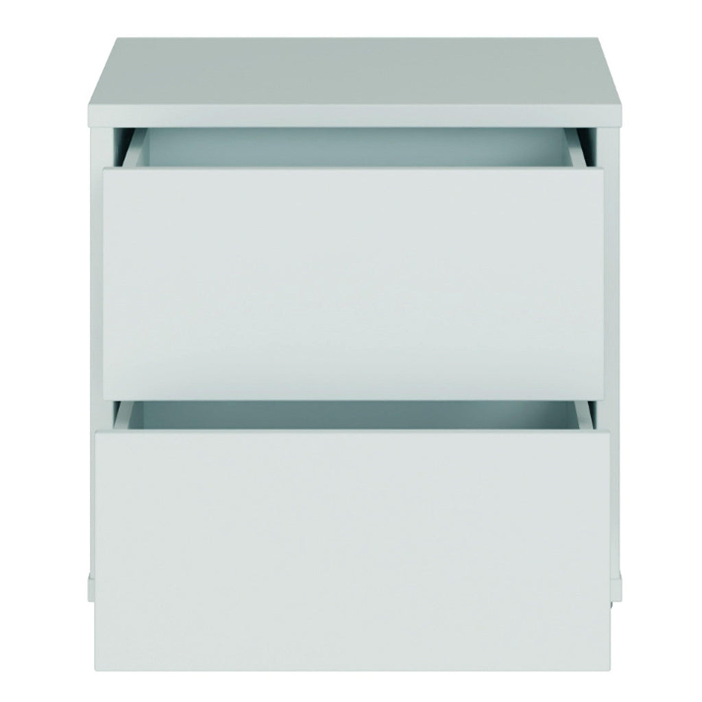 Alice Springs Low Bedside Cabinet with 2 Drawers Push-to-Open in Light Grey - image 5