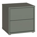 Alice Springs Low Bedside Cabinet with 2 Drawers Push-to-Open in Sage Green