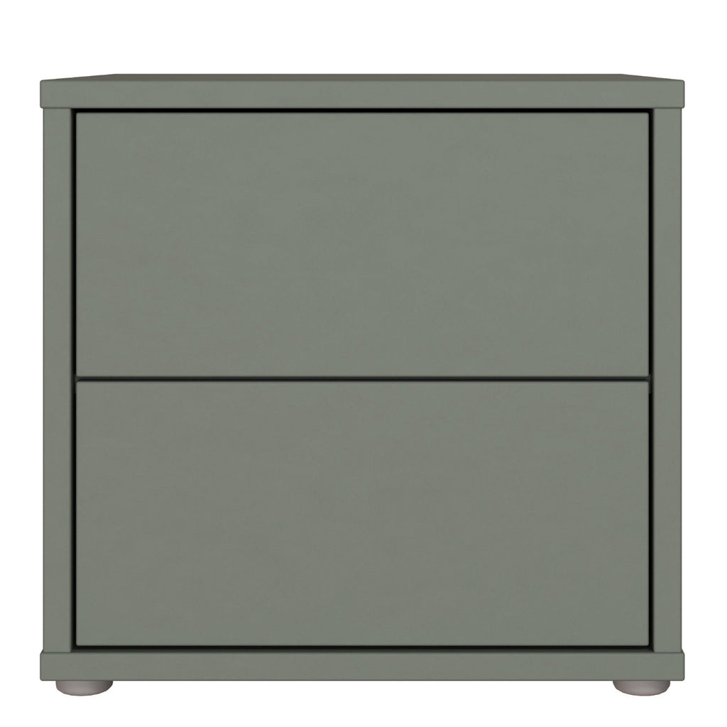 Alice Springs Low Bedside Cabinet with 2 Drawers Push-to-Open in Sage Green - image 2