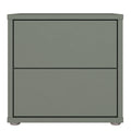 Alice Springs Low Bedside Cabinet with 2 Drawers Push-to-Open in Sage Green - image 2