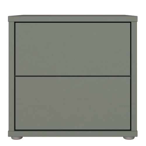 Alice Springs Low Bedside Cabinet with 2 Drawers Push-to-Open in Sage Green - image 2