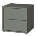 Alice Springs Low Bedside Cabinet with 2 Drawers Push-to-Open in Sage Green - image 3