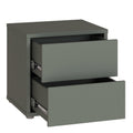 Alice Springs Low Bedside Cabinet with 2 Drawers Push-to-Open in Sage Green - image 4