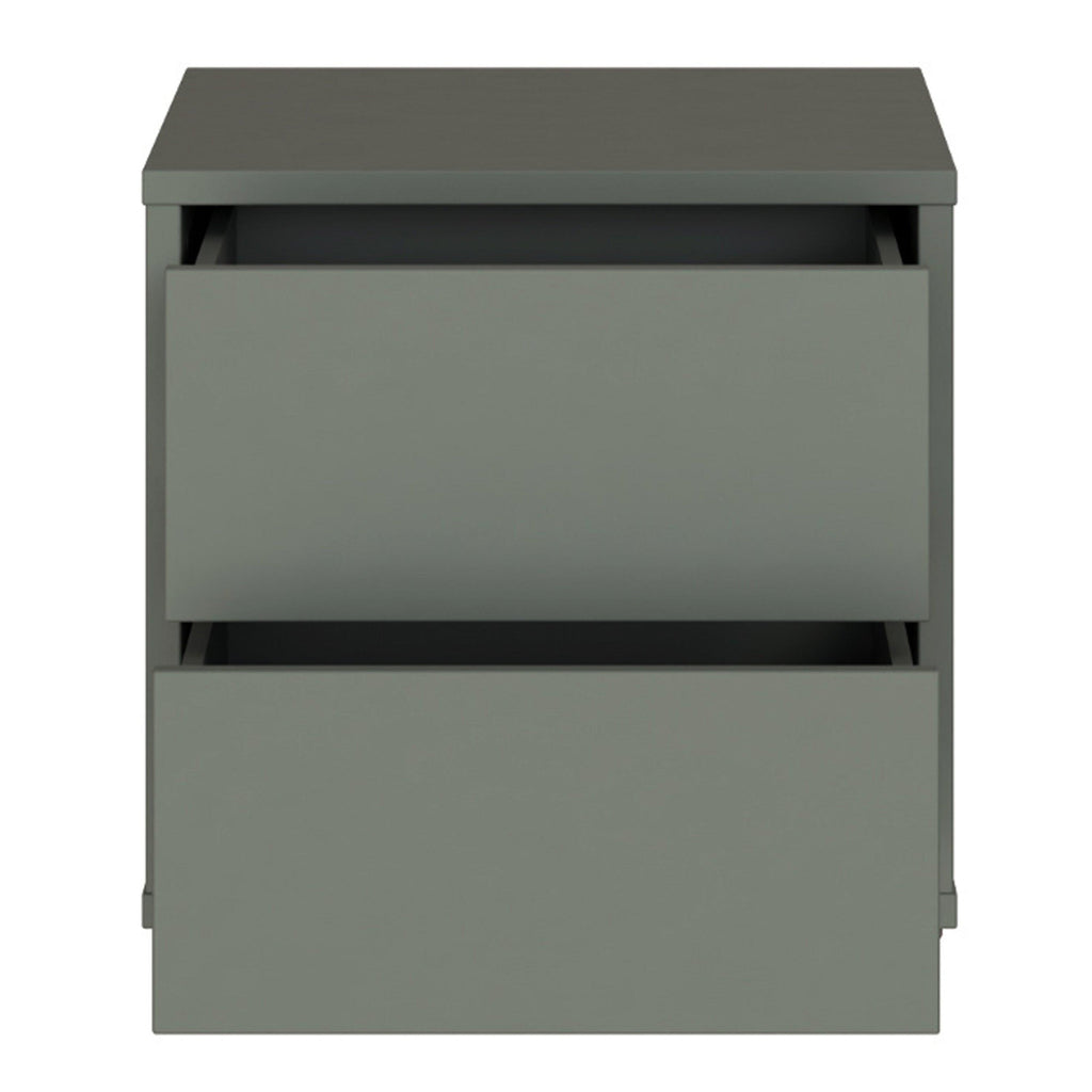 Alice Springs Low Bedside Cabinet with 2 Drawers Push-to-Open in Sage Green - image 5