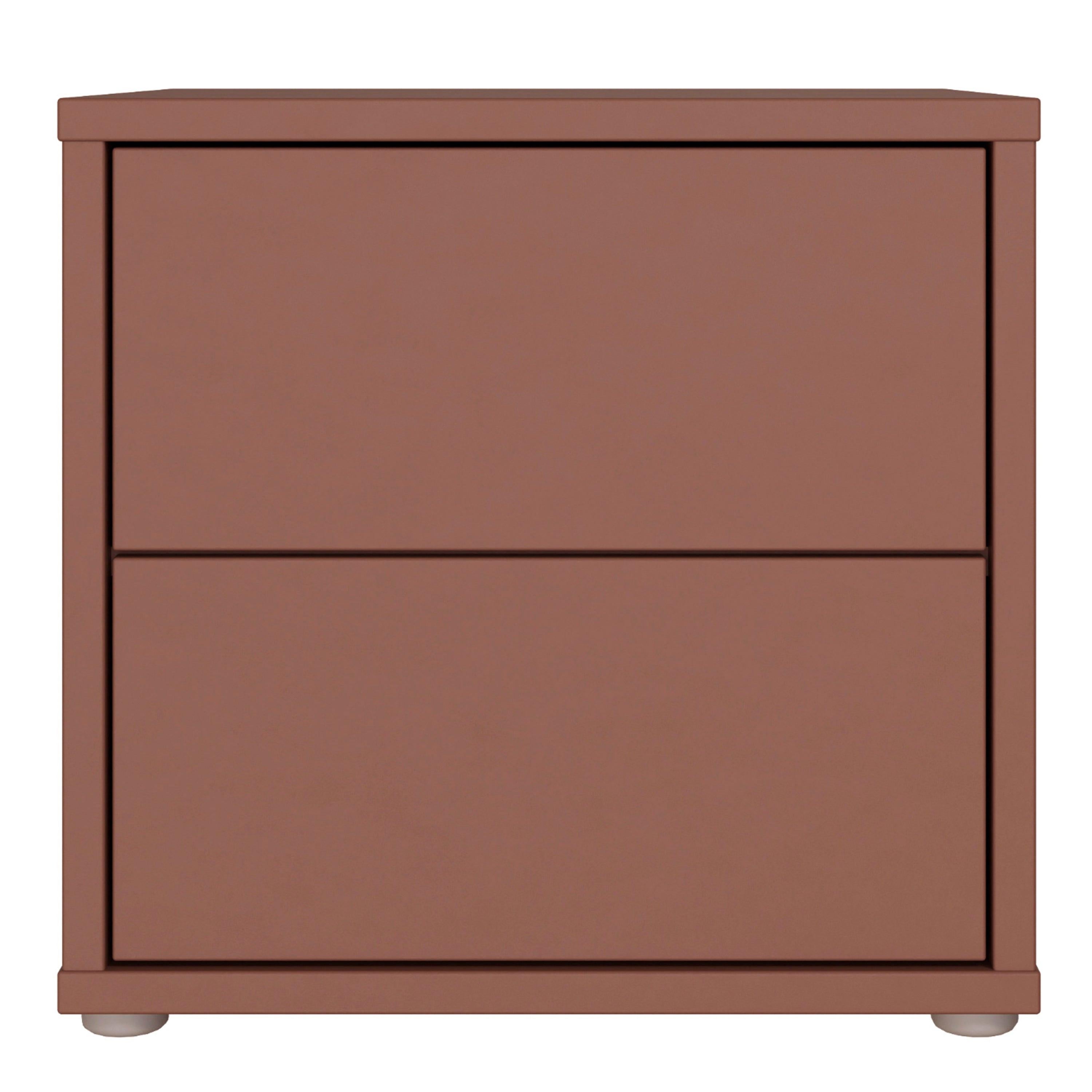 Alice Springs Low Bedside Cabinet with 2 Drawers Push-to-Open in Terracotta - image 2