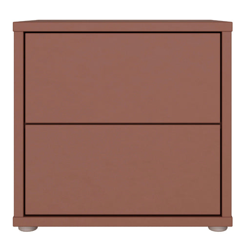 Alice Springs Low Bedside Cabinet with 2 Drawers Push-to-Open in Terracotta - image 2