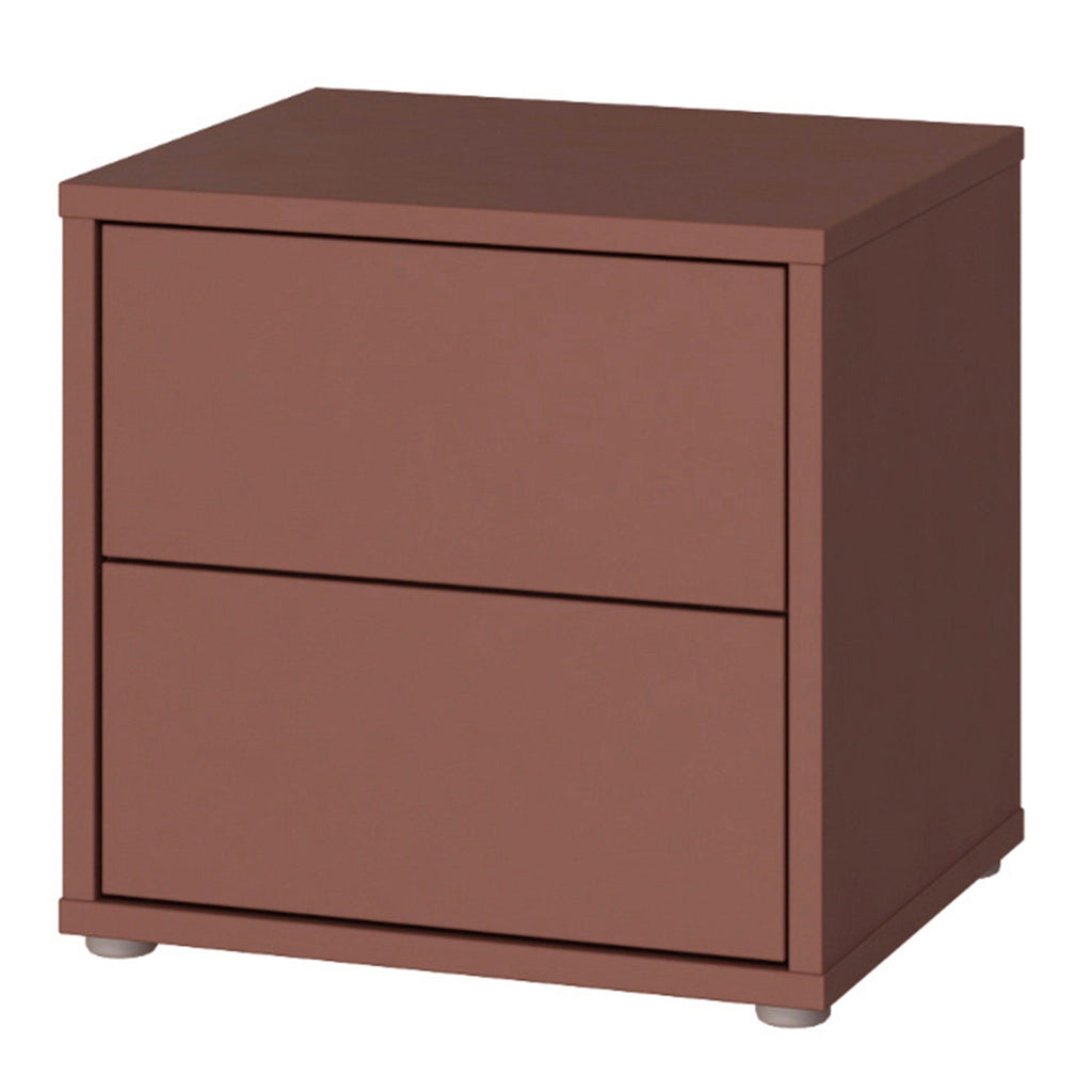 Alice Springs Low Bedside Cabinet with 2 Drawers Push-to-Open in Terracotta - image 3