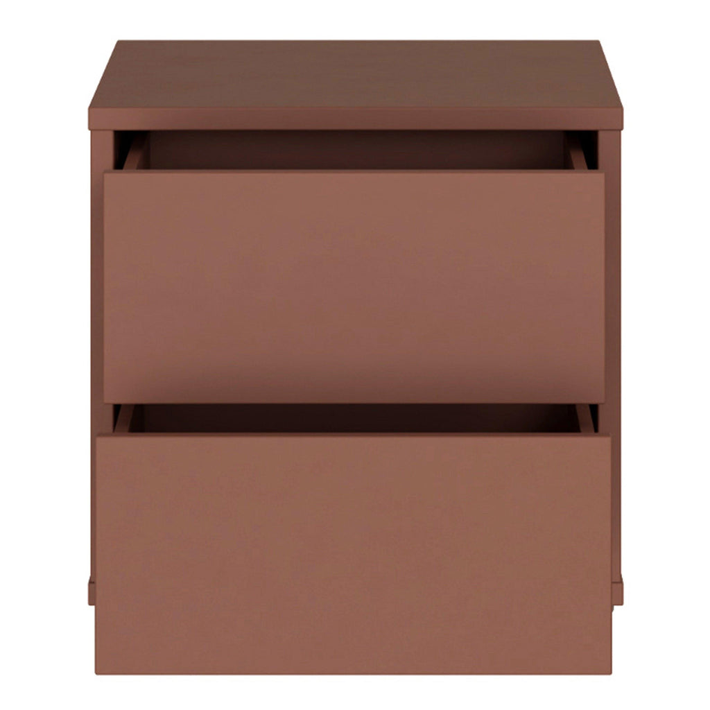 Alice Springs Low Bedside Cabinet with 2 Drawers Push-to-Open in Terracotta - image 5