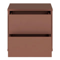 Alice Springs Low Bedside Cabinet with 2 Drawers Push-to-Open in Terracotta - image 5