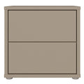 Alice Springs Low Bedside Cabinet with 2 Drawers Push-to-Open in Taupe - image 2