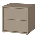 Alice Springs Low Bedside Cabinet with 2 Drawers Push-to-Open in Taupe - image 3