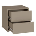 Alice Springs Low Bedside Cabinet with 2 Drawers Push-to-Open in Taupe - image 4