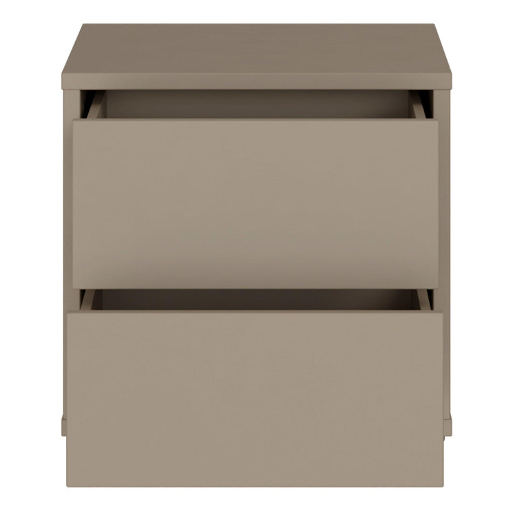 Alice Springs Low Bedside Cabinet with 2 Drawers Push-to-Open in Taupe - image 5