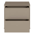 Alice Springs Low Bedside Cabinet with 2 Drawers Push-to-Open in Taupe - image 5