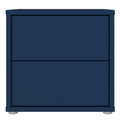 Alice Springs Low Bedside Cabinet with 2 Drawers Push-to-Open in Night Blue - image 2