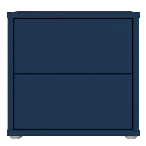 Alice Springs Low Bedside Cabinet with 2 Drawers Push-to-Open in Night Blue - image 2
