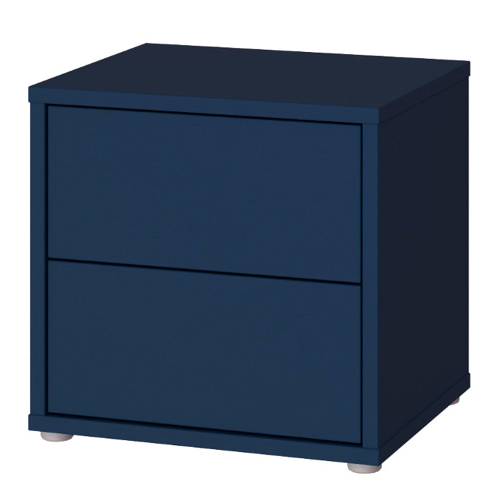 Alice Springs Low Bedside Cabinet with 2 Drawers Push-to-Open in Night Blue - image 3