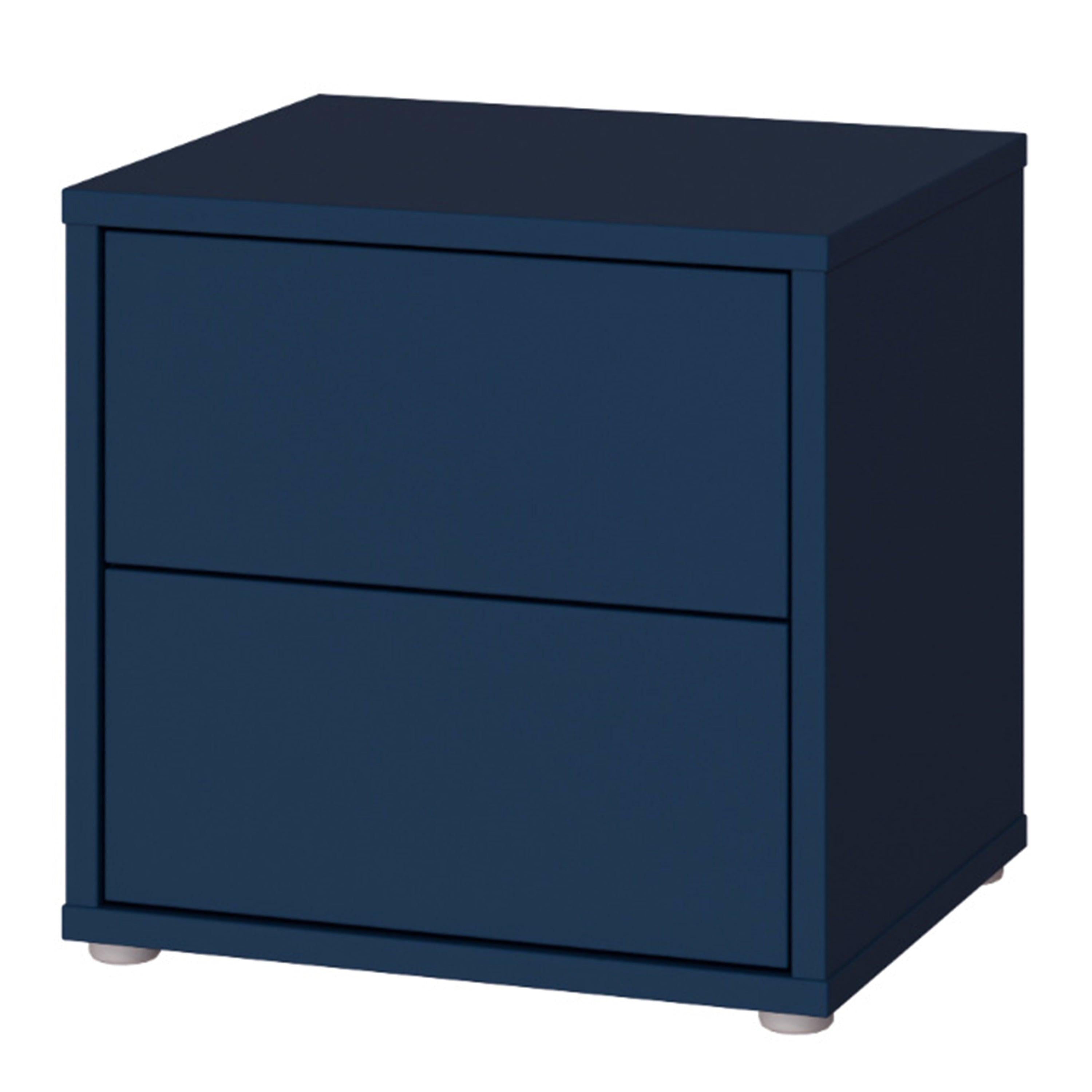 Alice Springs Low Bedside Cabinet with 2 Drawers Push-to-Open in Night Blue - image 3