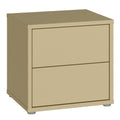 Alice Springs Low Bedside Cabinet with 2 Drawers Push-to-Open in Butter Yellow