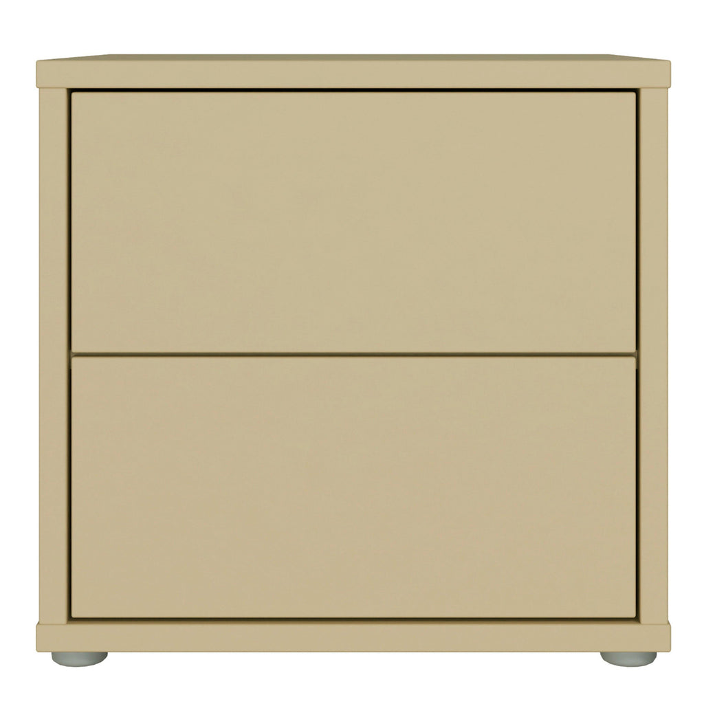Alice Springs Low Bedside Cabinet with 2 Drawers Push-to-Open in Butter Yellow - image 2