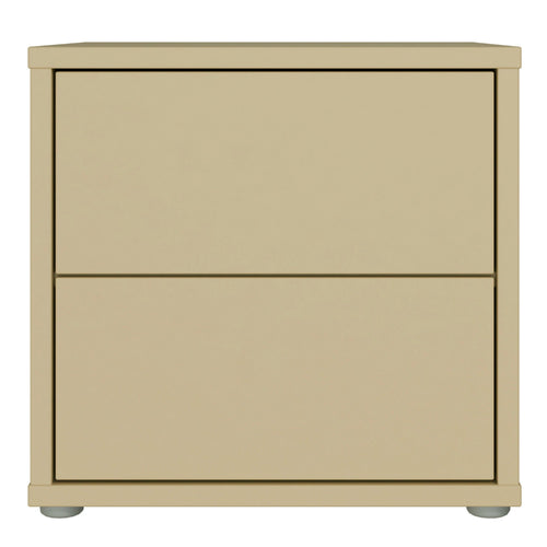 Alice Springs Low Bedside Cabinet with 2 Drawers Push-to-Open in Butter Yellow - image 2